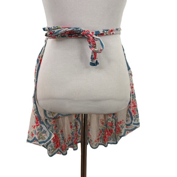 Beautiful Dainty Floral Victorian Print Hanky Bottom Apron One Size - Picture 5 of 6